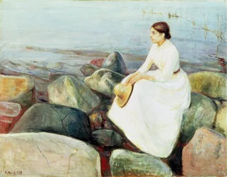 Inger am Strand oder Abend (Sommernacht am Meer, 1889)